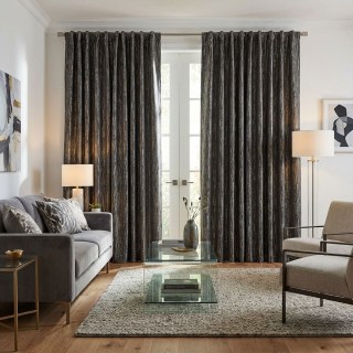 Rideau noir Gilded Stream avec rayures métalliques 3