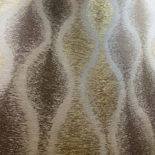 Ikat Ondulations Crème Or Ogee Géométrique Rideaux 4