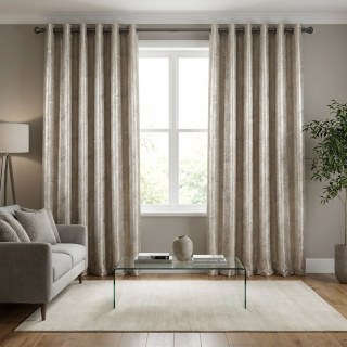 Impressionist Strokes Luxe Jacquard Rideau Champagne avec Détails Argentés 4