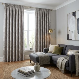 Feuille danse de luxe Jacquard crème et brun rideau floral 3