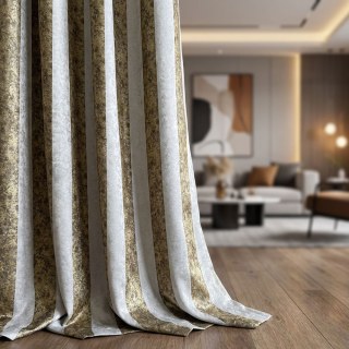 Chemin du Léopard Rideau à Rayures Dorées Imprimé Animal