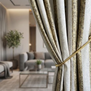 Chemin du Léopard Rideau à Rayures Dorées Imprimé Animal 3