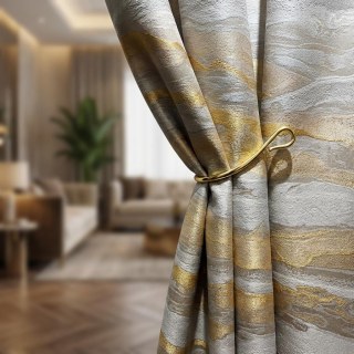 Crème Jacquard de luxe en marbre et rideau d'or