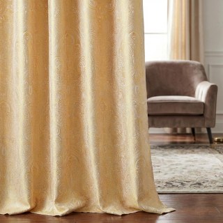 Opulent Floral Luxury Jacquard Rideau damask d'or