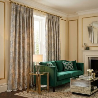 Prism Axis Art Déco Gris et Rideaux Géométriques Argent 3