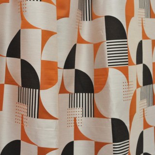 Rythme rétro Mid Century Modern Orange et Rideau Géométrique Noir 4