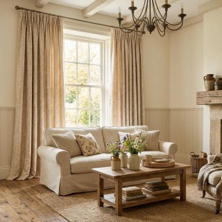 Crème Rose Reverie et Rideau floral en or 3D Jacquard 4