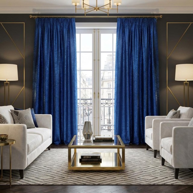 Sapphire Shimmer Royal Blue Metallic Glittering Curtains
Sapphire Shimmer Bleu Royal Métallisé Scintillant Rideaux 1