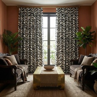 Rayures de Tigre Noir et Blanc Rideau Imprimé Animal 3