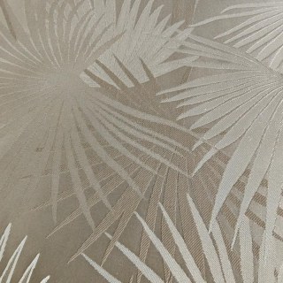 Fan Palm Silhouette Mocha Satin Tropical Leaves Curtain 7