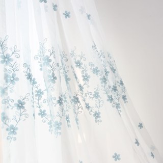 Touch of Grace bleu brodé fleur voile rideau 7