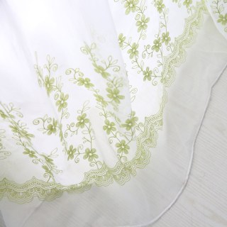 Touch Of Grace Brodé Vert Citron Fleur Voile Rideau 3