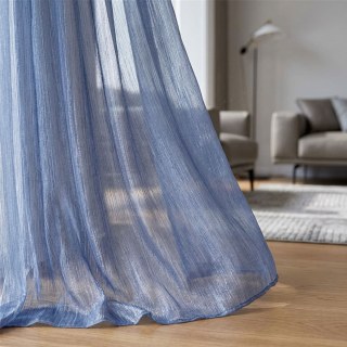 Paris Cascade Shimmering Striped Blue Voile Curtain
Paris Cascade Rayé Chatoyant Bleu Rideau en Voile