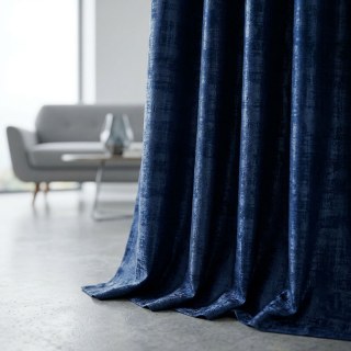Rideau en velours texturé bleu marine nuit de qualité supérieure 3