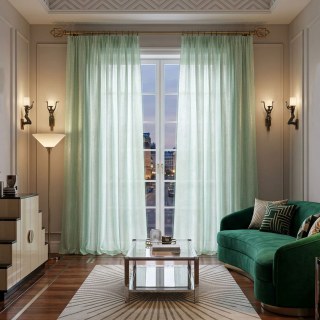 Rolling Hills Art Déco Voilages Verts Iridescents 2