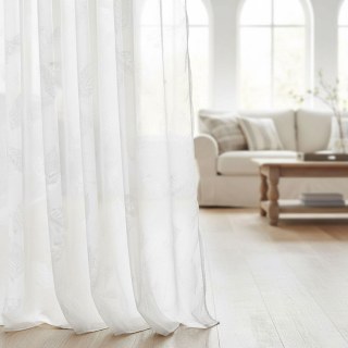 Feuilles Scintillantes Rideau Voile Ivoire Blanc