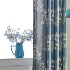 Breeze Powder Blue Floral Curtain 7