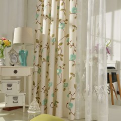 Floral Journey Sage Embroidered Curtain 4