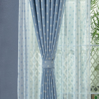 Classic Blackout Blue Polka Dot Curtain 3