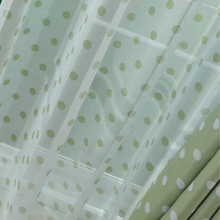 Classic Polka Dot Olive Green Voile Curtain 6