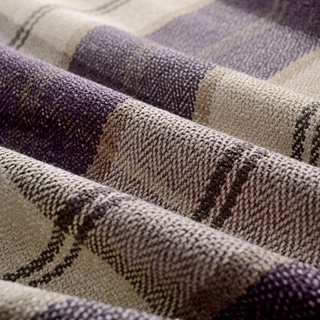 Cosy Plaid Check Light Purple Chenille Curtain 7