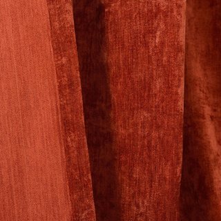 Luxury Terracotta Rust Red Chenille Curtain 4