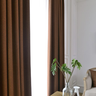 Sleek City Brown Blackout Curtain 1