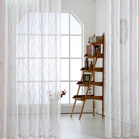 Wave Some Magic Ivory Voile Curtain 1