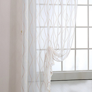 Wave Some Magic Ivory Voile Curtain 2