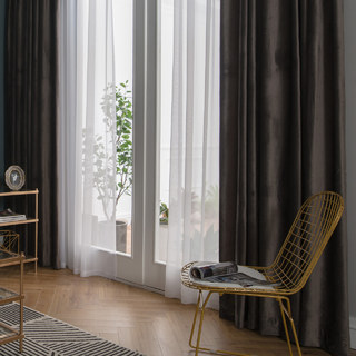 Microfibre Grey Velvet Curtain