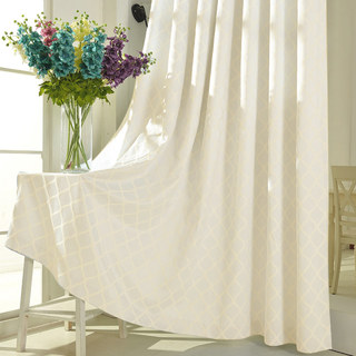 Wave Some Magic Jacquard Ivory Curtain 5