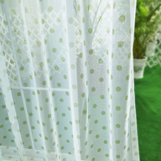 Classic Polka Dot Olive Green Voile Curtain 3
