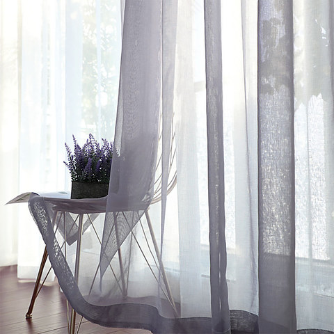 Luxe Light Grey Sheer Voile Curtain 1