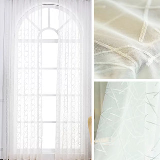 Simplicity Embroidered White Voile Curtain 5