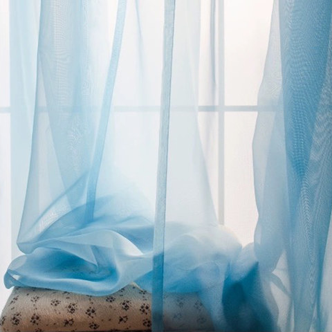 Smarties Baby Blue Soft Sheer Voile Curtain 1