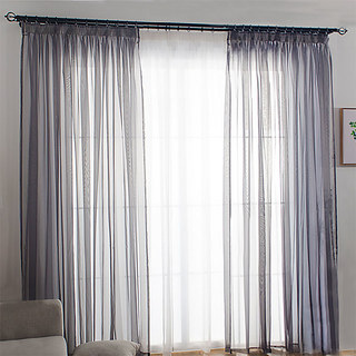 Smarties Grey Soft Sheer Voile Curtain 1