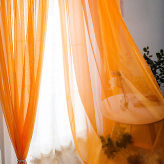Smarties Orange Soft Sheer Voile Curtain 2