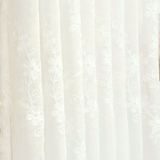 Touch Of Grace Embroidered White Flower Voile Curtain 4
