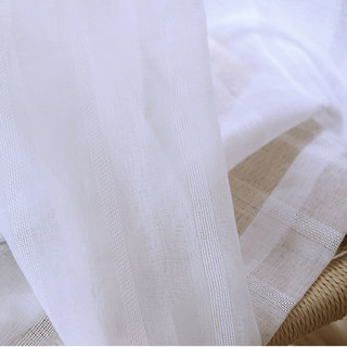 Another Fine Mesh White Shimmery Striped Voile Curtain 1