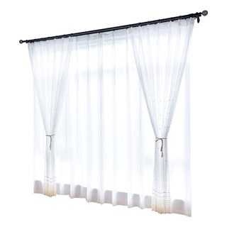 Embroidered Gold Dotted Dot Sheer Voile Curtain 4