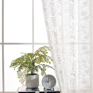 Starry Night White Lace Voile Net Curtain 3