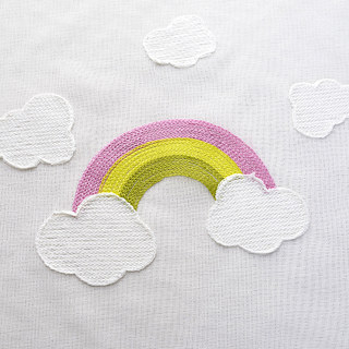 Chase Rainbows Pink Embroidered Sheer Voile Curtain 5