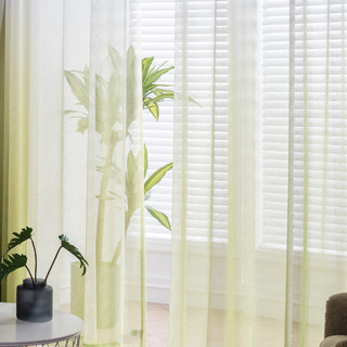 The Perfect Blend Ombre Lime Green Textured ​Sheer Voile Curtain 2