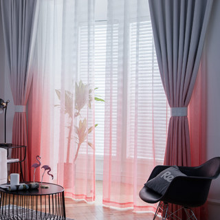 The Perfect Blend Ombre Red Orange Terracotta Textured Sheer Voile Curtain 6