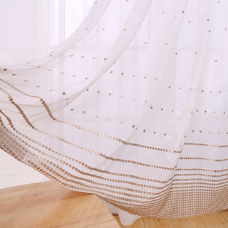Embroidered Rose Gold Dotted Dot Voile Curtain 1