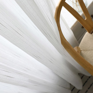 The New Neutral White Voile Curtains with Exquisite Striped Texture 2