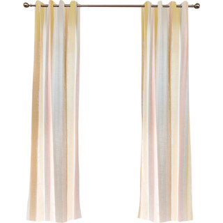 Vibrant Watercolour Pink Striped Curtain 5