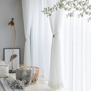 Soft Breeze Brilliant White Chiffon Sheer Voile Curtain 2