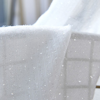 Twinkling Stars Glitter White Voile Curtain