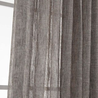 Daytime Textured Weaves Charcoal Light Grey Sheer Voile Curtain